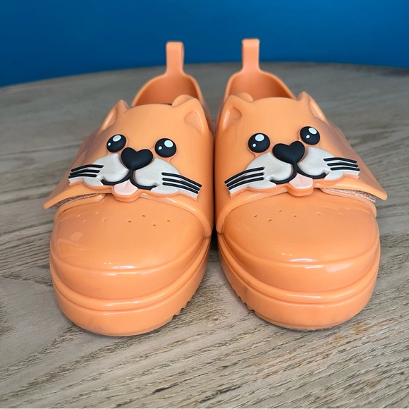 Mini Melissa Safari Jelly Pop Cat Sneakers Slip On Orange Kid’s 12 - Picture 6 of 9